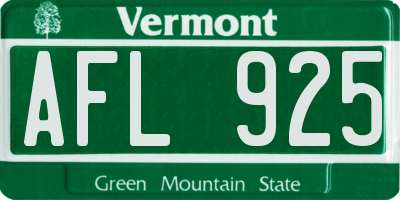 VT license plate AFL925