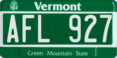 VT license plate AFL927