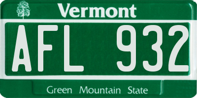 VT license plate AFL932
