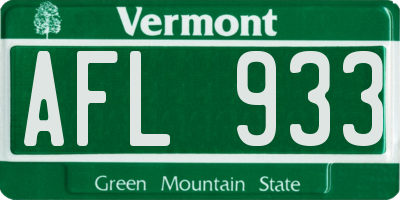 VT license plate AFL933