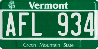 VT license plate AFL934