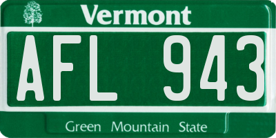 VT license plate AFL943