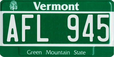 VT license plate AFL945