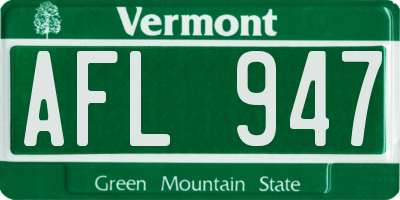 VT license plate AFL947