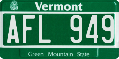 VT license plate AFL949