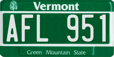 VT license plate AFL951