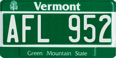 VT license plate AFL952