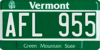 VT license plate AFL955