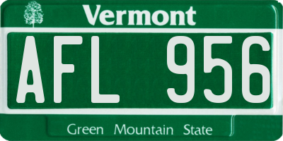 VT license plate AFL956