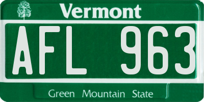 VT license plate AFL963