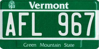 VT license plate AFL967