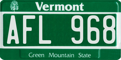 VT license plate AFL968