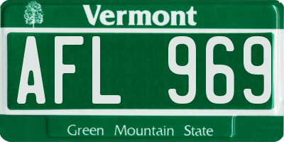 VT license plate AFL969