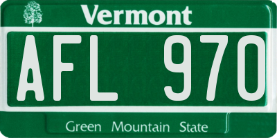 VT license plate AFL970