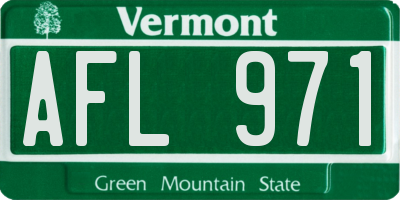 VT license plate AFL971