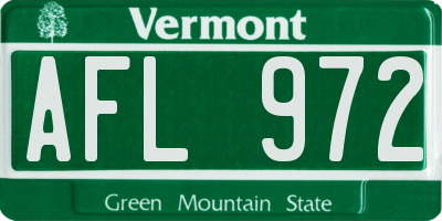 VT license plate AFL972