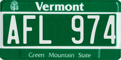 VT license plate AFL974