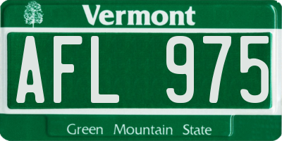 VT license plate AFL975
