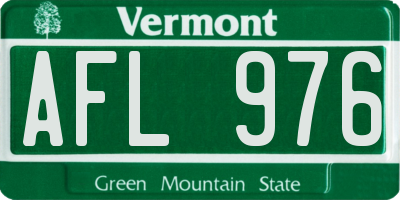 VT license plate AFL976