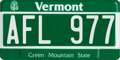 VT license plate AFL977