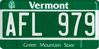 VT license plate AFL979