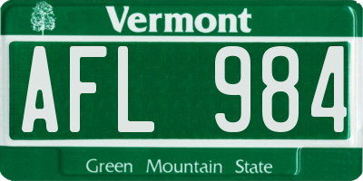 VT license plate AFL984