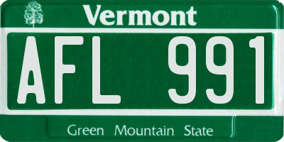 VT license plate AFL991