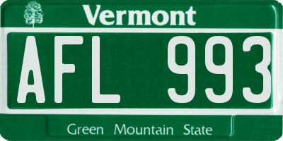 VT license plate AFL993