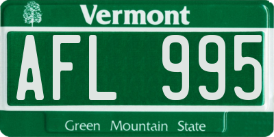VT license plate AFL995