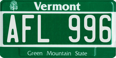 VT license plate AFL996
