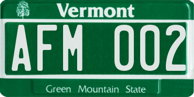VT license plate AFM002