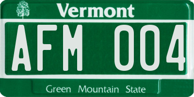 VT license plate AFM004
