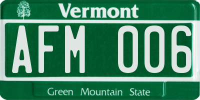 VT license plate AFM006