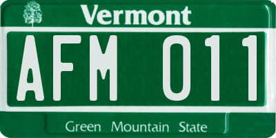 VT license plate AFM011