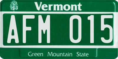 VT license plate AFM015