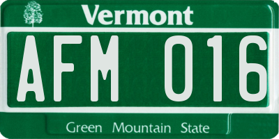 VT license plate AFM016