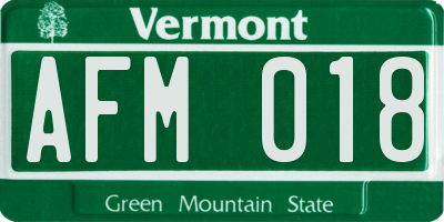 VT license plate AFM018