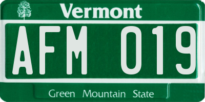 VT license plate AFM019
