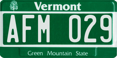 VT license plate AFM029