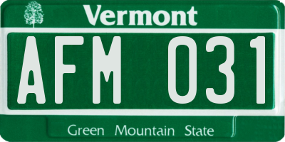 VT license plate AFM031