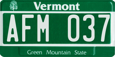 VT license plate AFM037