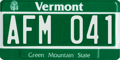 VT license plate AFM041