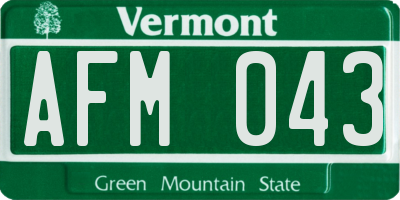 VT license plate AFM043