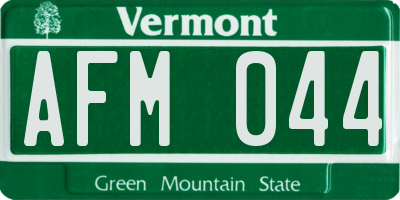 VT license plate AFM044