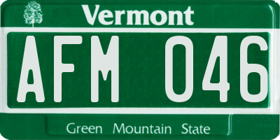 VT license plate AFM046