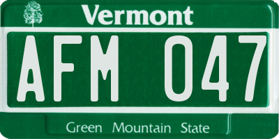 VT license plate AFM047