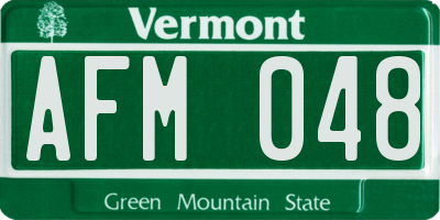 VT license plate AFM048