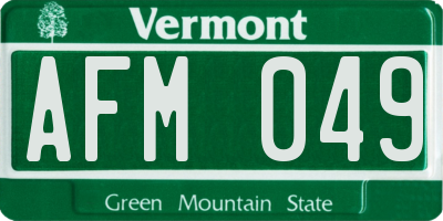 VT license plate AFM049