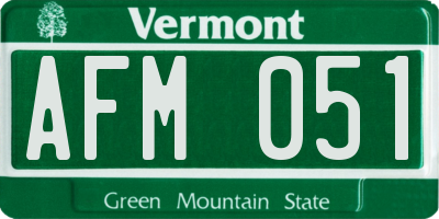 VT license plate AFM051