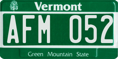 VT license plate AFM052